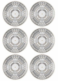 Hermia DNR0080 Juego de Platos de Servicio Porcelana Blancos 27 cm 6 Piezas
